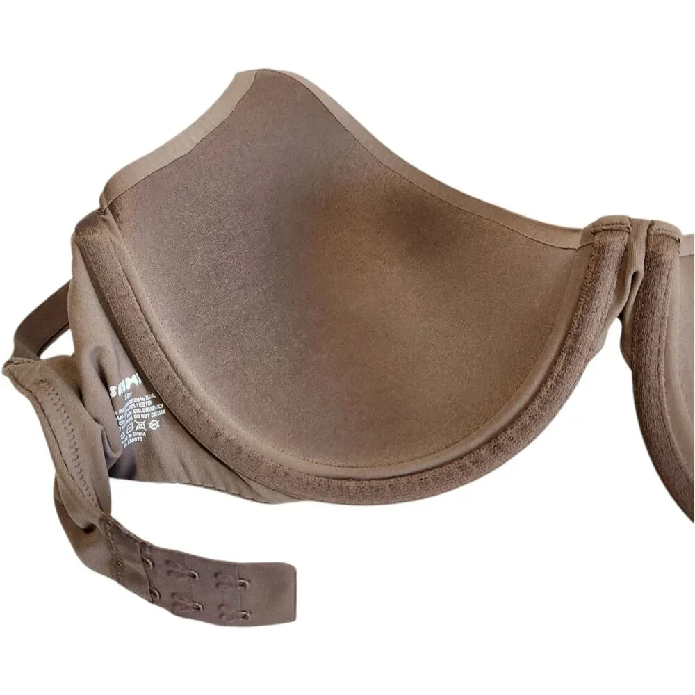 Skims T-Shirt Underwire Demi Bra Cocoa Brown Size 32H Adjustable Straps - Picture 6 of 6